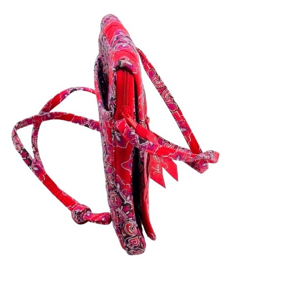 VERA BRADLEY Women's Handbag Red Paisley Design Crossbody Small - Picture 5 of 10